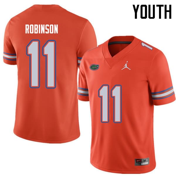 Youth NCAA Florida Gators Demarcus Robinson #11 Stitched Authentic Jordan Brand Orange College Football Jersey KRS4465WJ